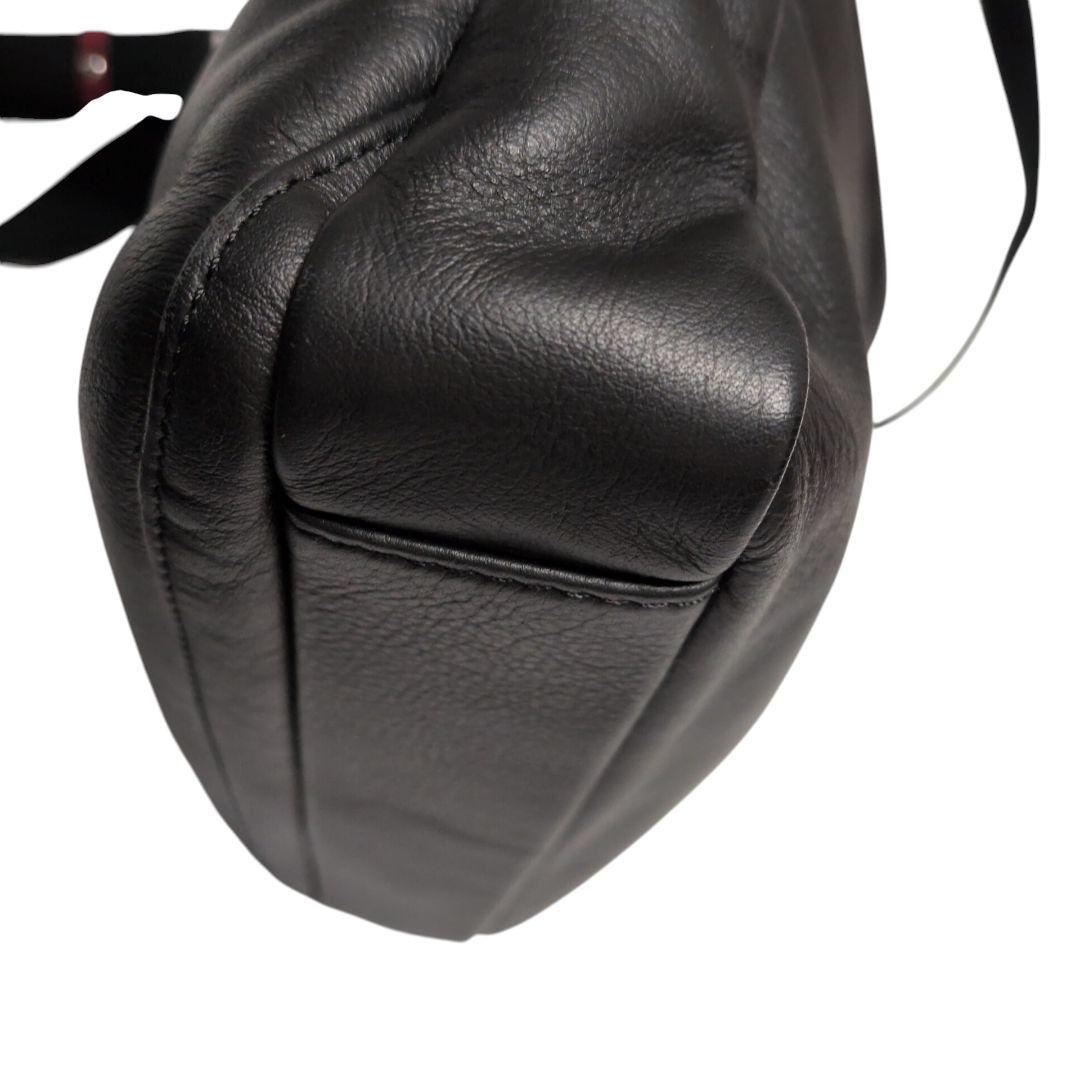 TAKEO KIKUCHI ソバージュ 本革 斜め掛けバッグ 黒 B5対応