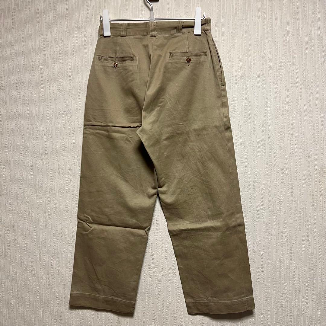 US ARMY 51カーキ 45カーキ 米軍実物 ボタンフライチノパン 50s