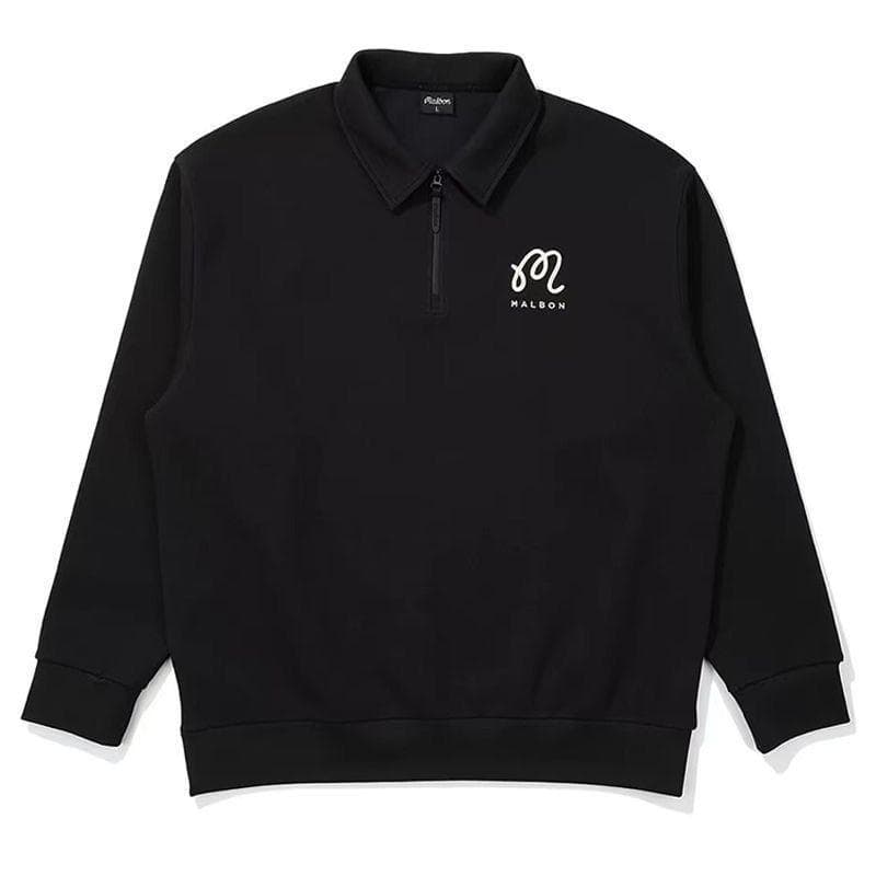 黒色L マルボンゴルフ ハーフジップ スウェット Malbon Golf メンズ