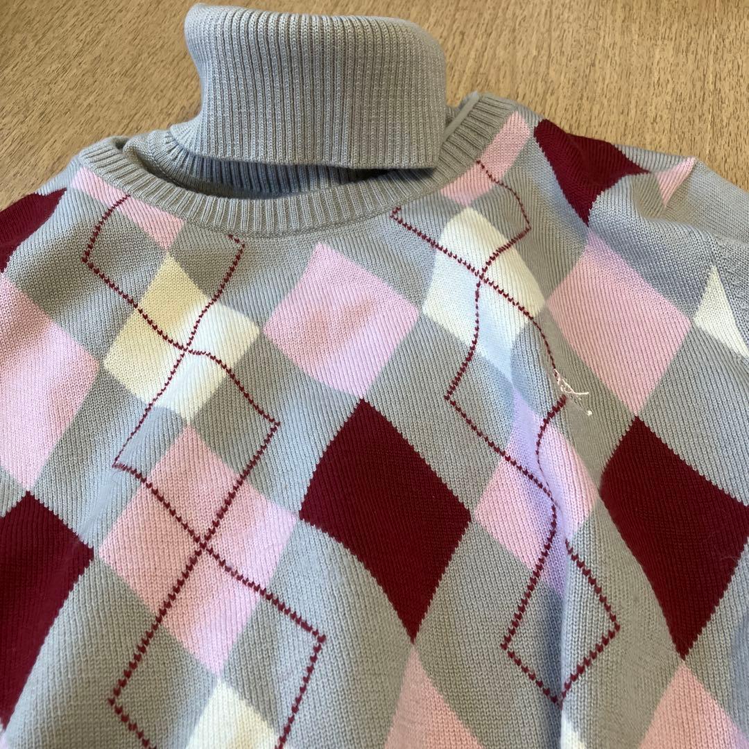 美品Burberry Golf ダイヤモンドパターン ウール100%セーター M
