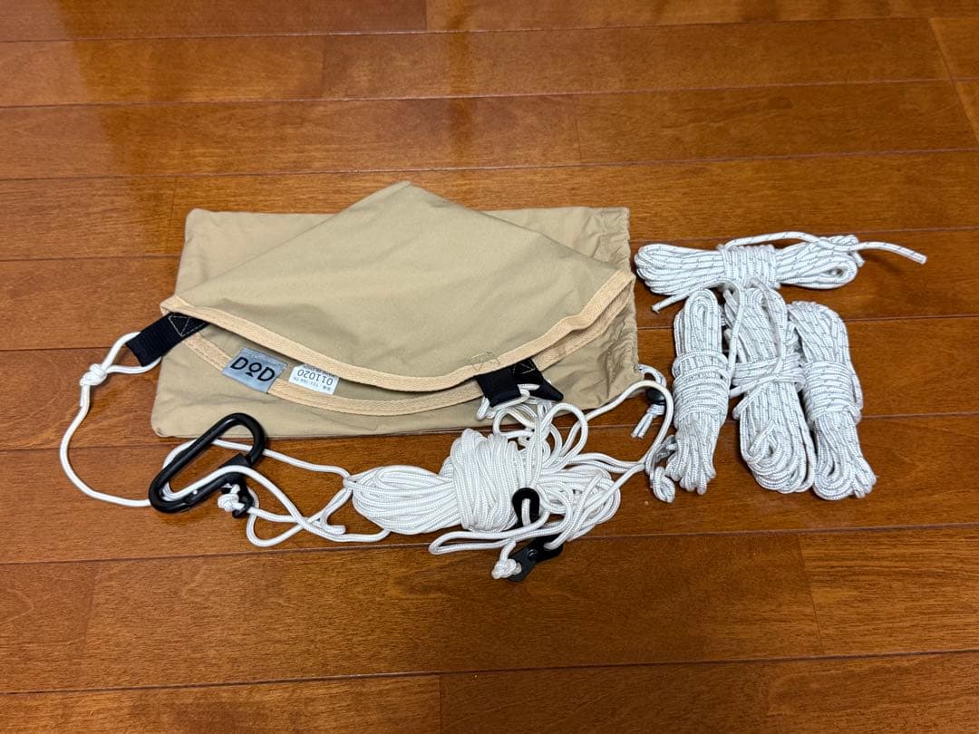 DODワンポールテントL、グランドシート、トンガリハット ロープ&カラビナ付き