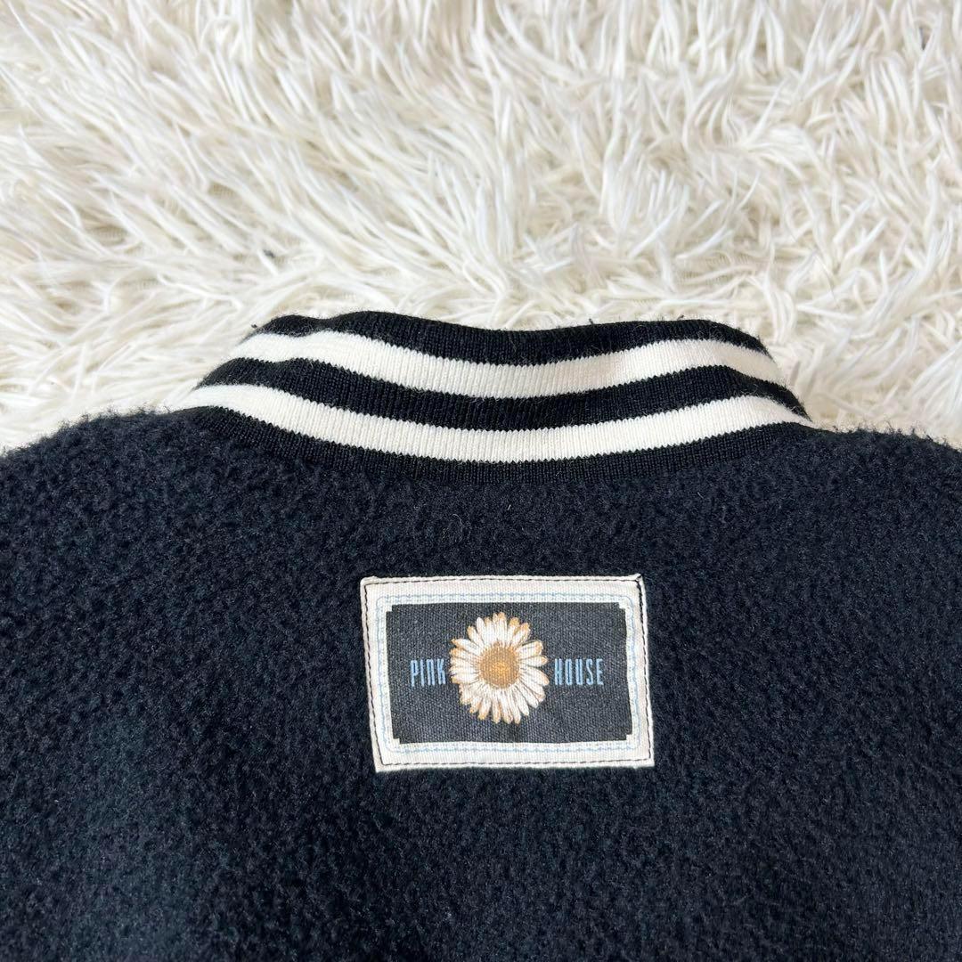 ピンクハウス ボアスタジャン オーバーサイズ ワッペン ブラック
