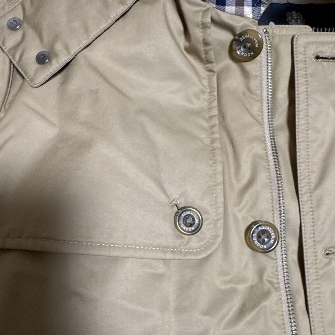 Aquascutum フード付きステンカラーコート LLサイズ ベージュ