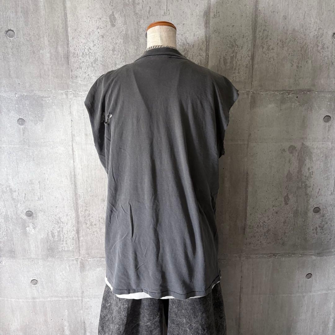 80s バットマン ノースリーブTシャツ 鬼フェード ダメージ ボロ y2k