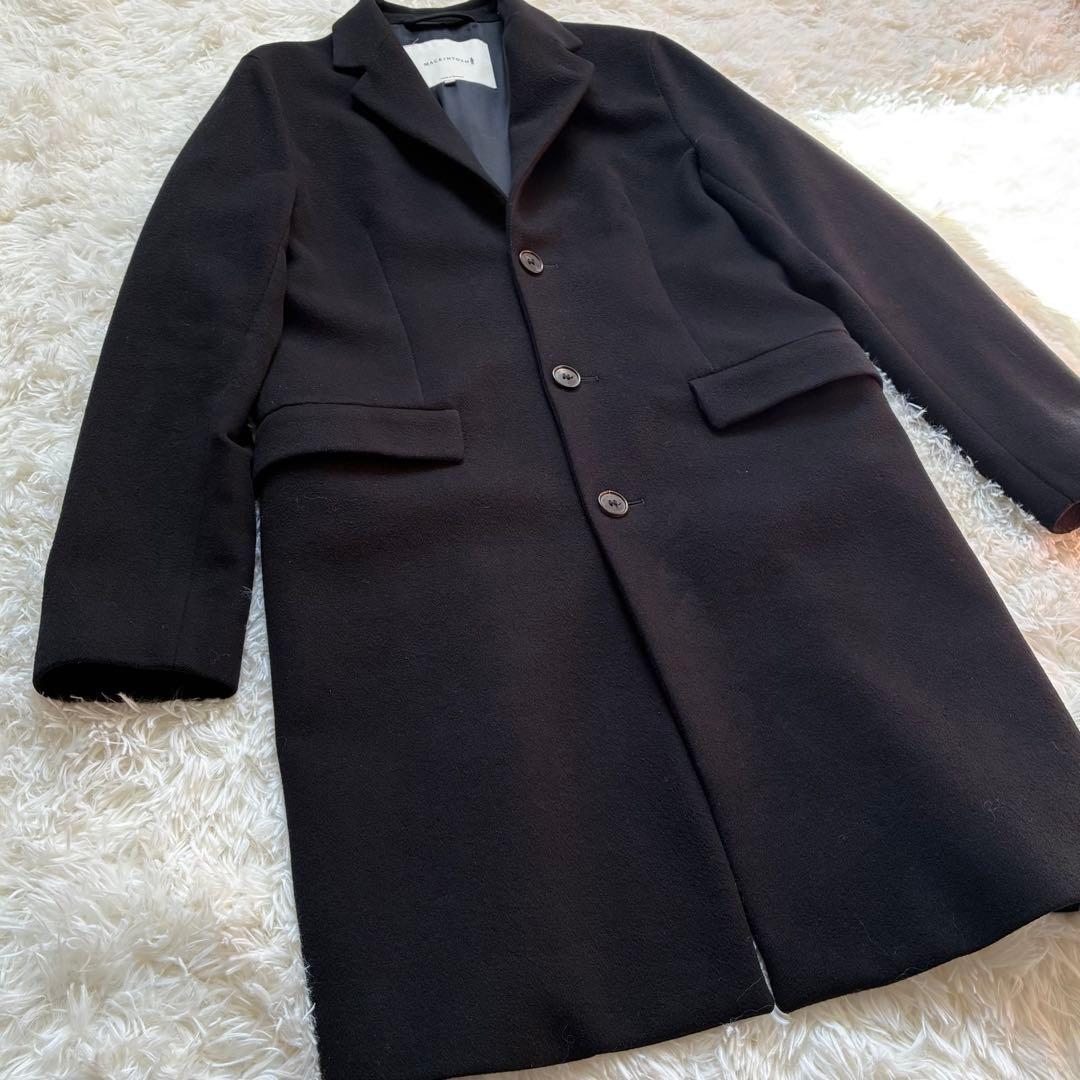 マッキントッシュ チェスターコート ウール カシミヤ混 白タグ38 M ブラック