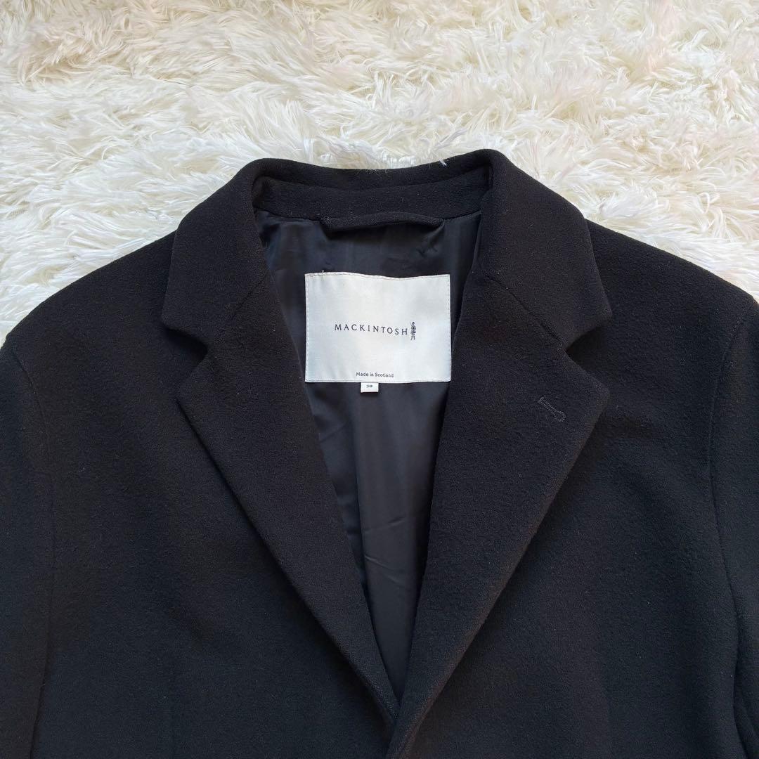 マッキントッシュ チェスターコート ウール カシミヤ混 白タグ38 M ブラック