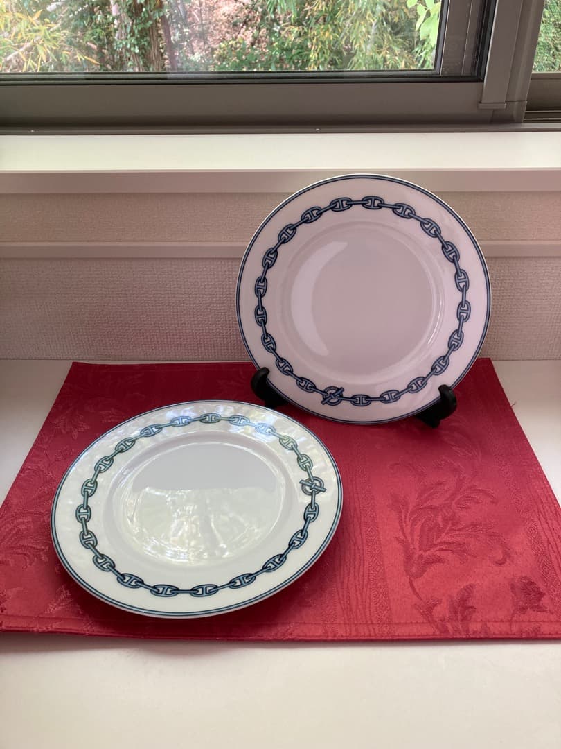 エルメス HERMES シェーヌダンクル プレート 2枚セット 22.5cm