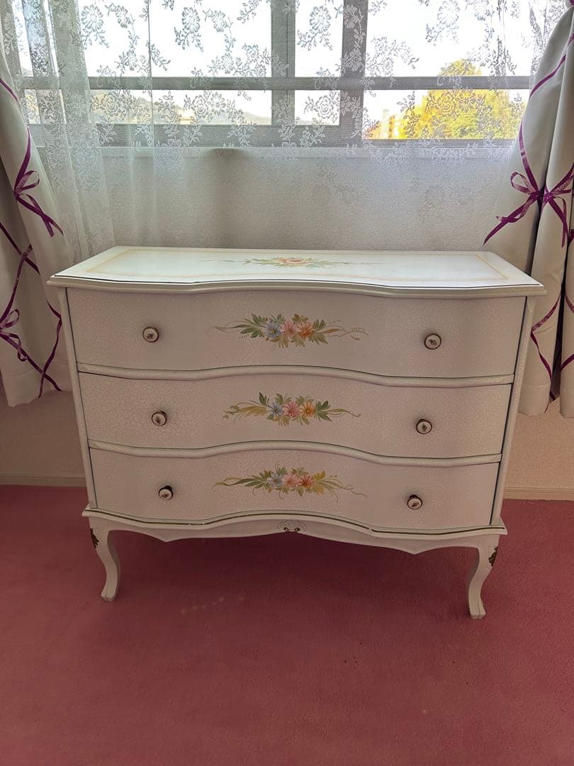 年内限定♡出品中❣️ロココ調 レア 猫足 姫系 ホワイト フラワー 3段