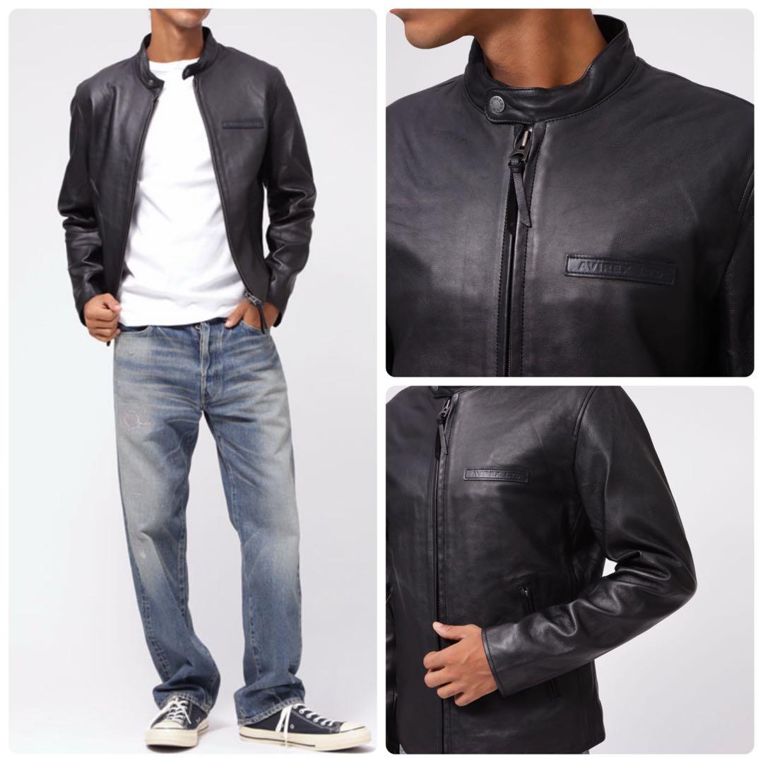 極美品 XLサイズ AVIREX【WEB&限定】ラムレザー ライダース