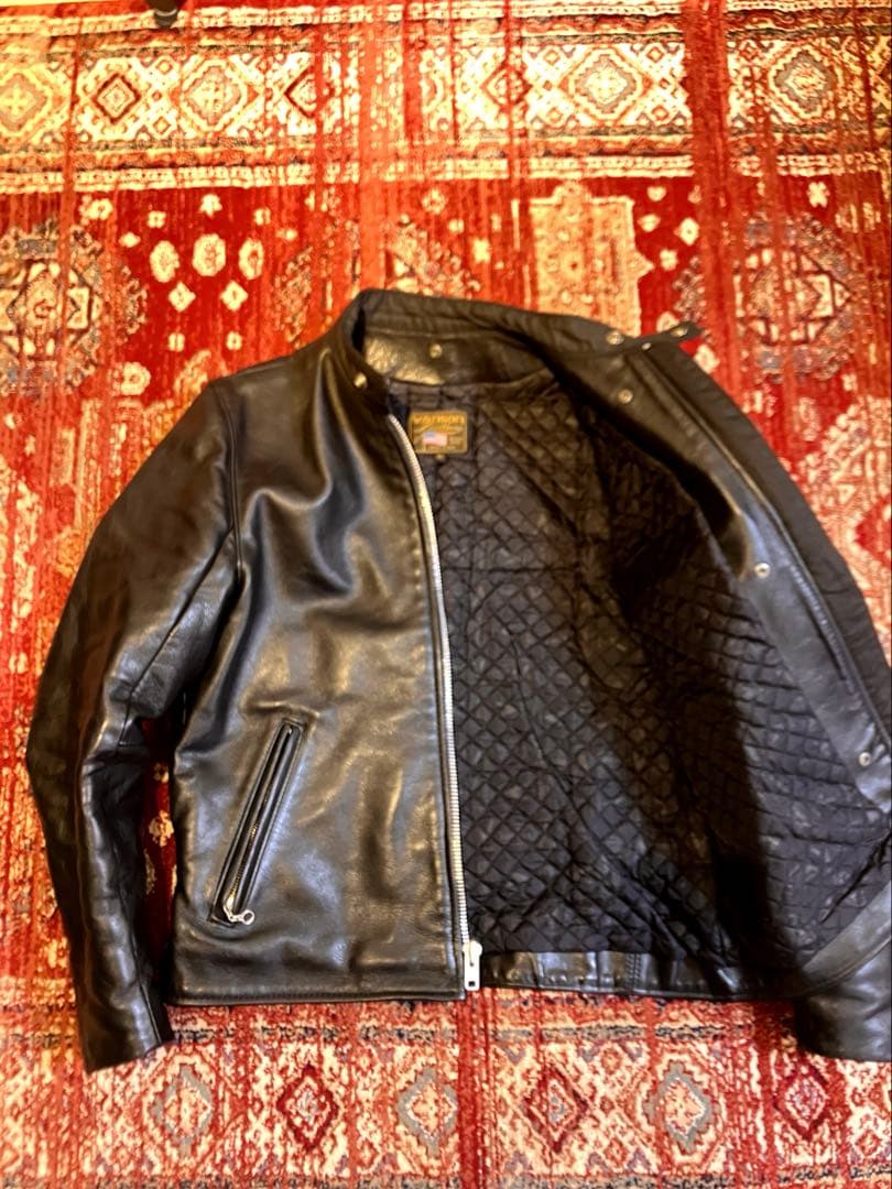 vanson 42 シルバーカスタム レザー シングルライダース キルティング