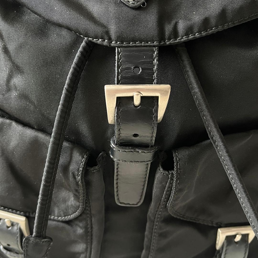 美品✨PRADA プラダ　B6677F リュックナイロン　三角ロゴ　ブラック