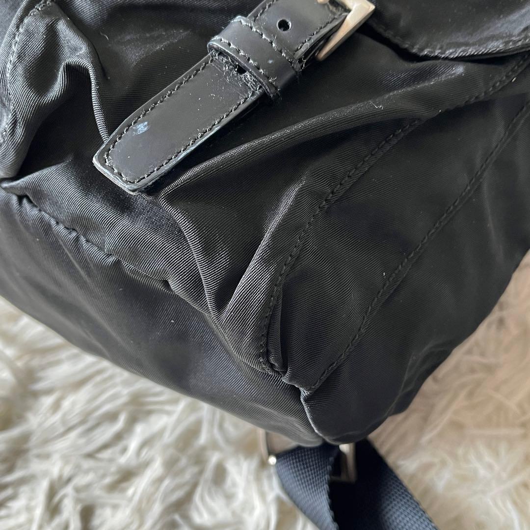 美品✨PRADA プラダ　B6677F リュックナイロン　三角ロゴ　ブラック
