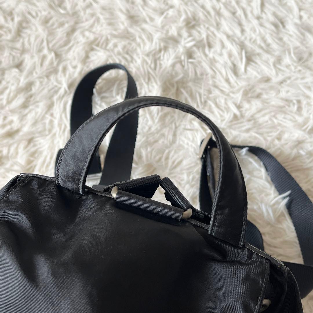 美品✨PRADA プラダ　B6677F リュックナイロン　三角ロゴ　ブラック