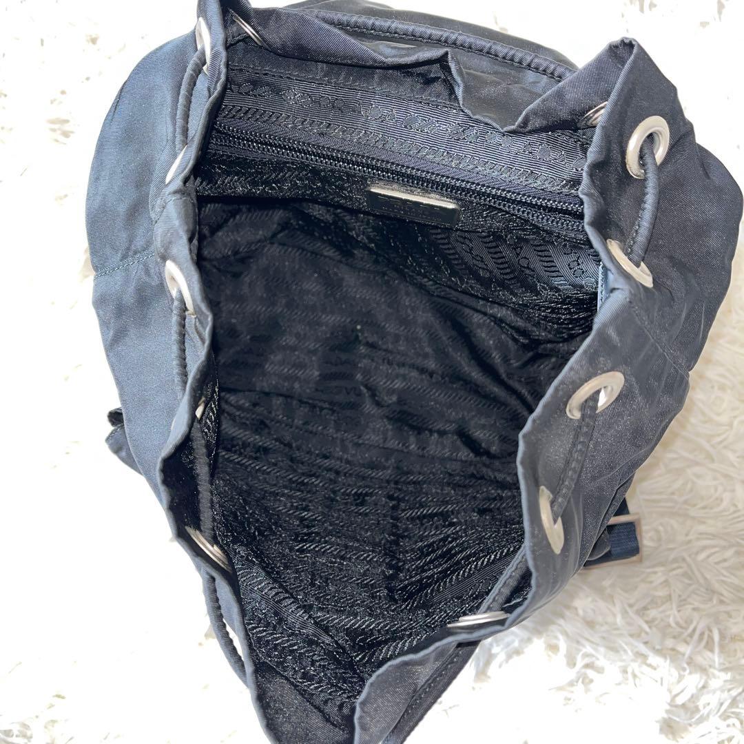 美品✨PRADA プラダ　B6677F リュックナイロン　三角ロゴ　ブラック