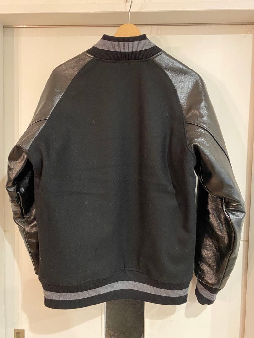 【本革】SANTSTIC スタジャン ブラック レザー　牛革