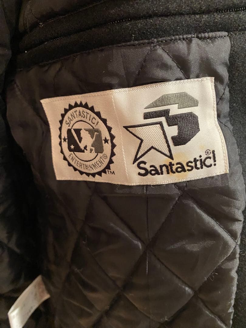 【本革】SANTSTIC スタジャン ブラック レザー　牛革