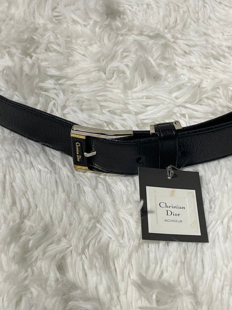 美品　Christian Dior ディオール　レザーベルト　本革 ブラック
