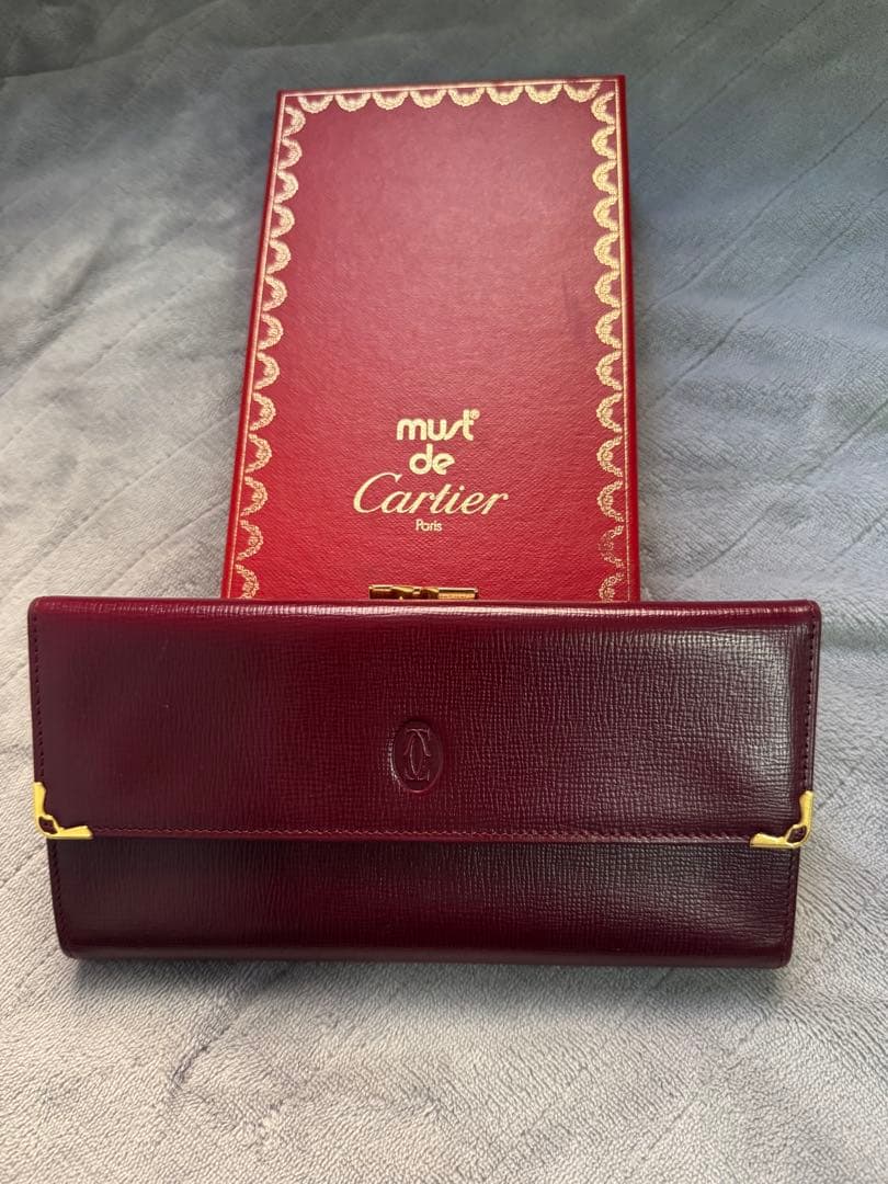 値下げ！カルティエ☆長財布☆ボルドー☆デッドストック品☆Cartier☆