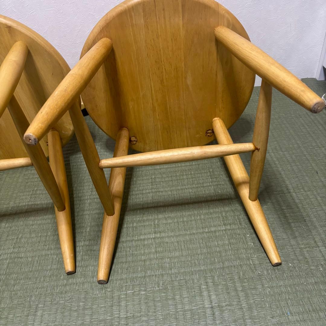 【希少】ミキモク 木製ダイニングチェア 2脚セット