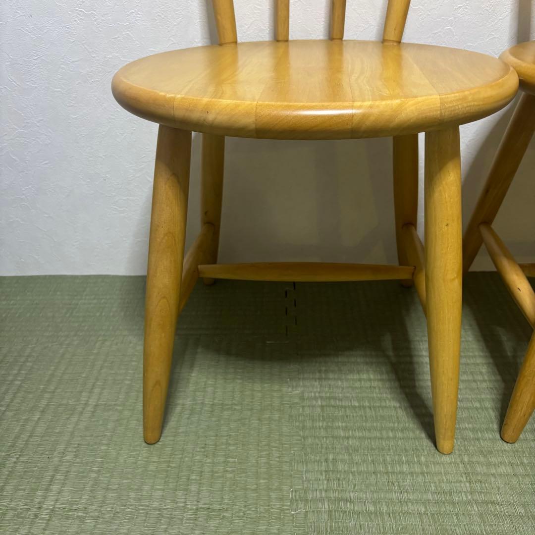 【希少】ミキモク 木製ダイニングチェア 2脚セット