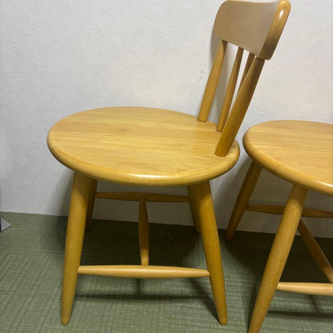 【希少】ミキモク 木製ダイニングチェア 2脚セット
