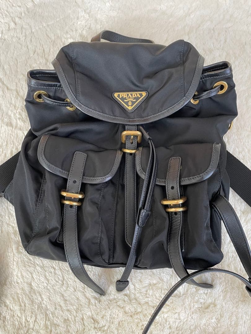 PRADA プラダ　ナイロン　リュック　バックパック ゴールド　正規品