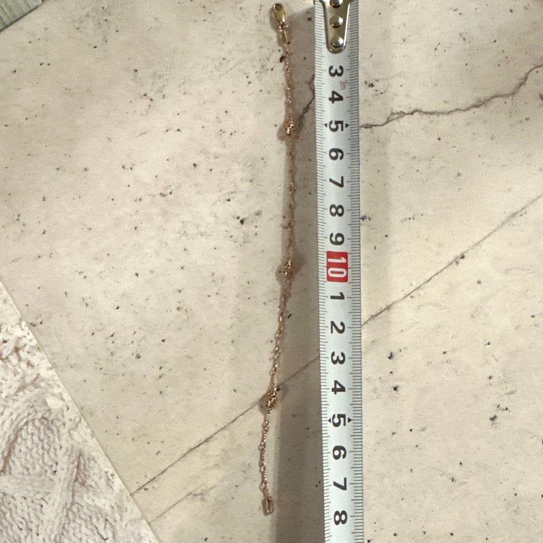 【難あり】14K ピンクゴールド ロープチェーンブレスレット