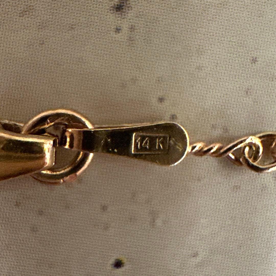 【難あり】14K ピンクゴールド ロープチェーンブレスレット