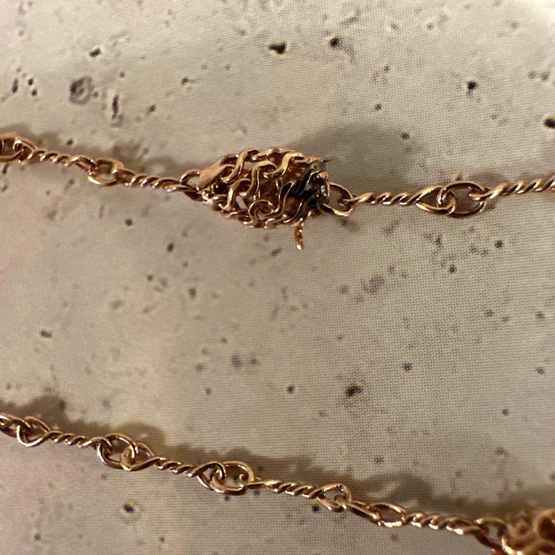 【難あり】14K ピンクゴールド ロープチェーンブレスレット