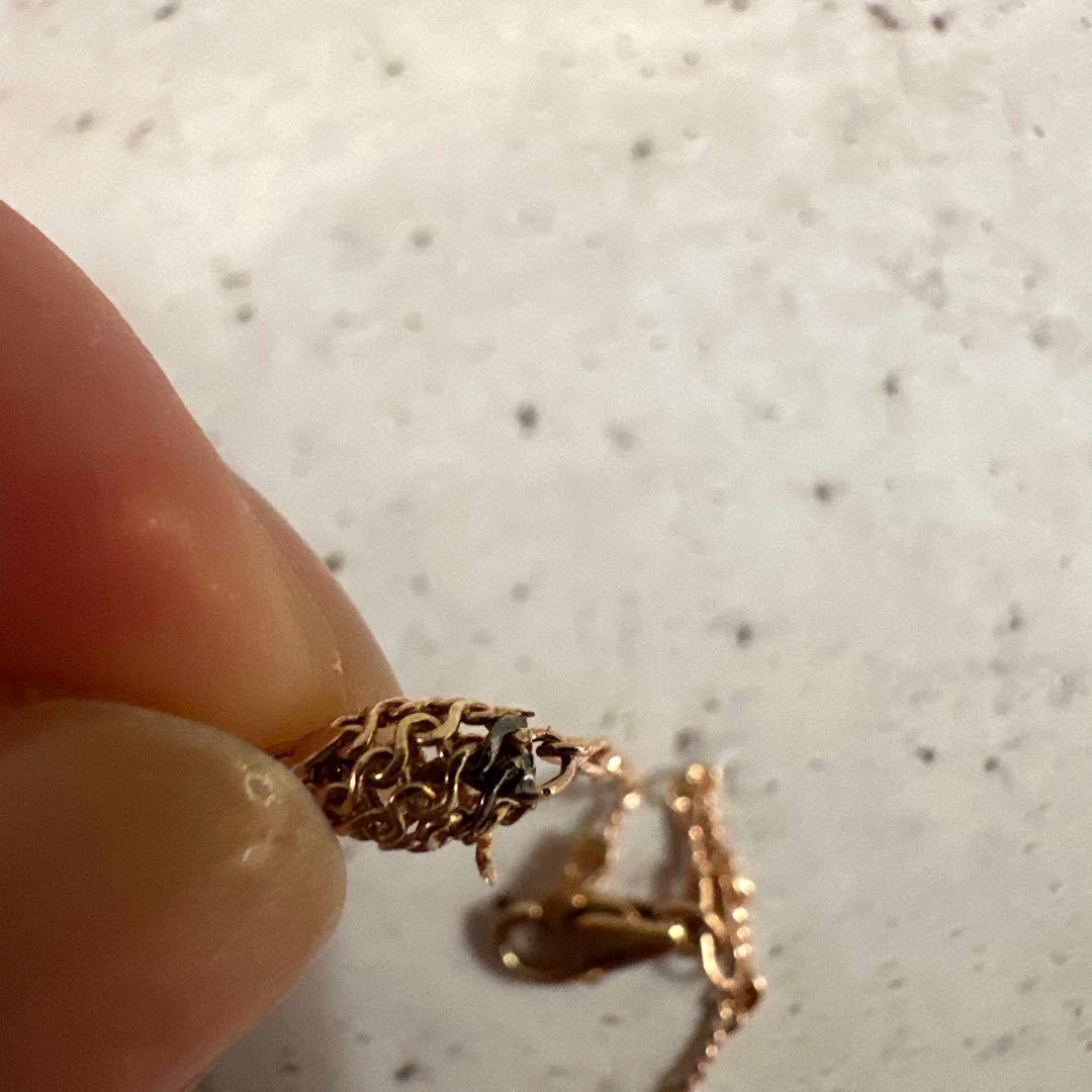 【難あり】14K ピンクゴールド ロープチェーンブレスレット