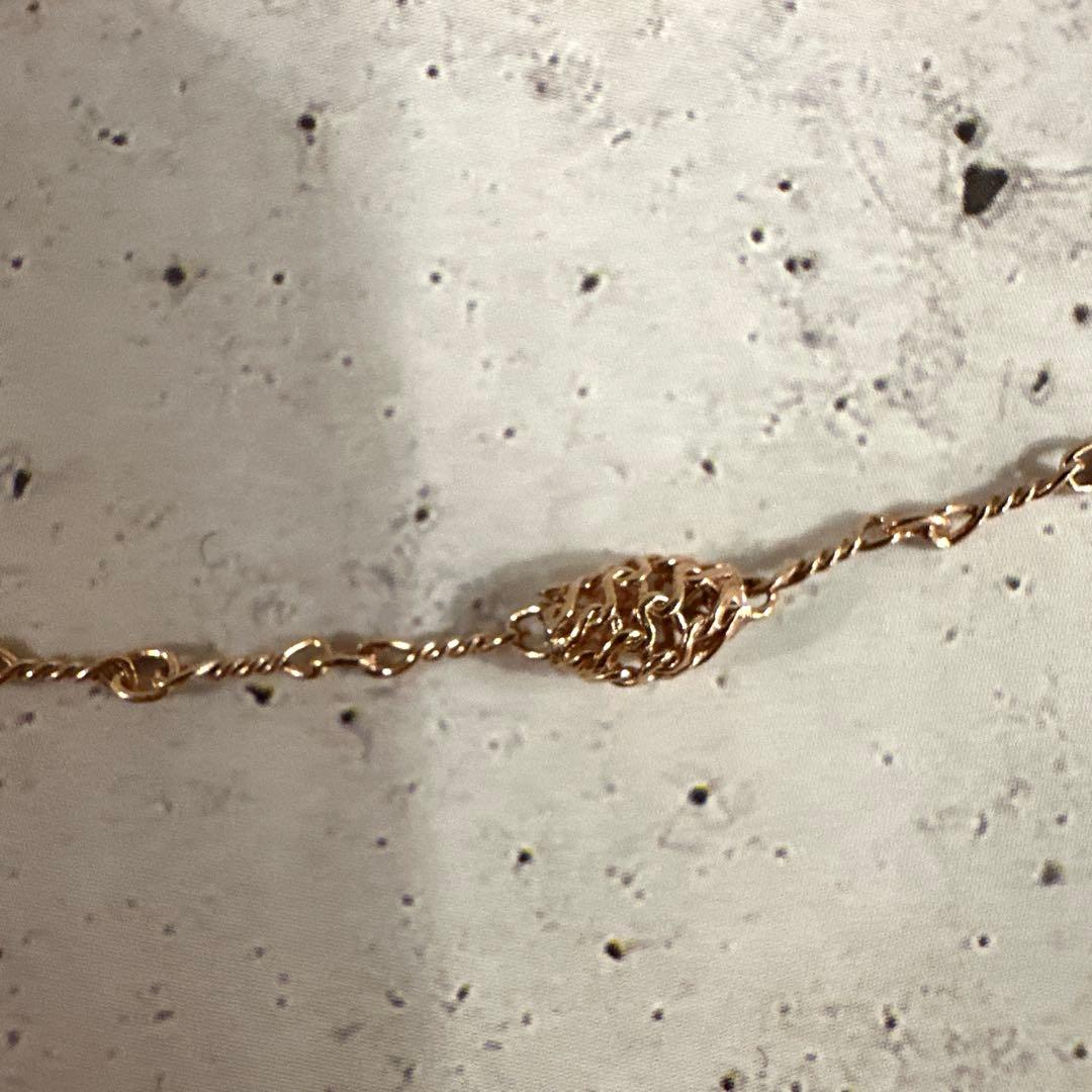 【難あり】14K ピンクゴールド ロープチェーンブレスレット