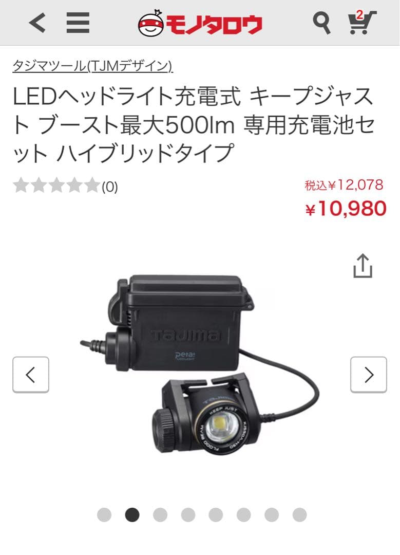 TAJIMA LEDヘッドライト 最大500lm