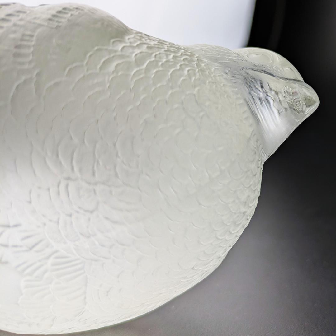 リアルな羽毛☆ラリック フィギュリン うずら 鶉 16㎝ 重量1.1㎏ フランス