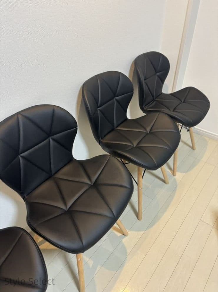 ダイニングチェア 4脚セット PU レザー 木脚 北欧風 組立簡単