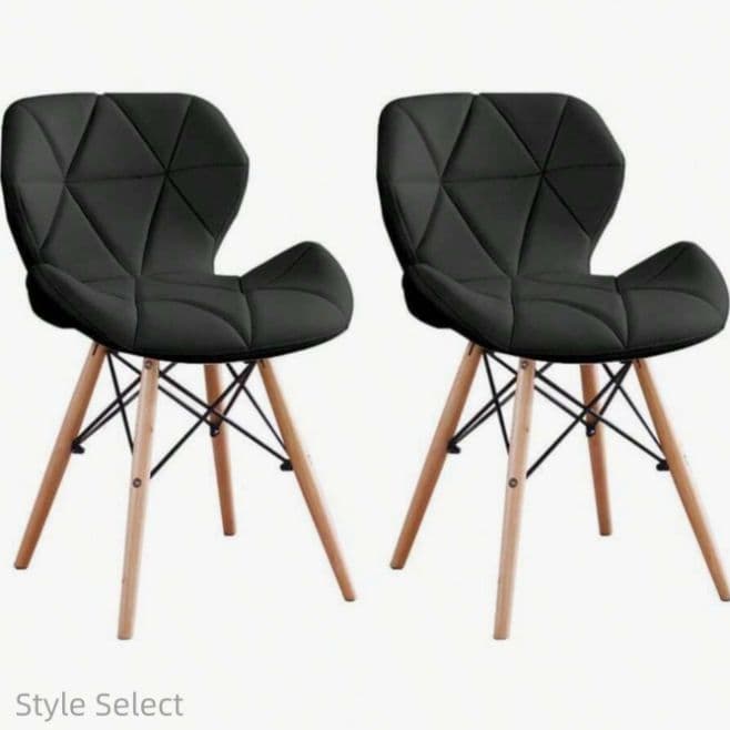 ダイニングチェア 4脚セット PU レザー 木脚 北欧風 組立簡単