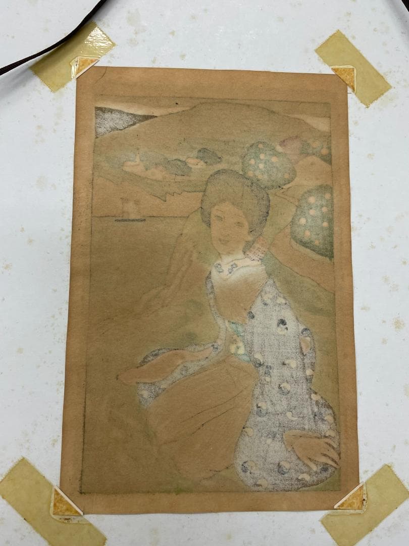 竹久夢二　木版画　「みかん」竹久不二彦/夢二郷土美術館　監修