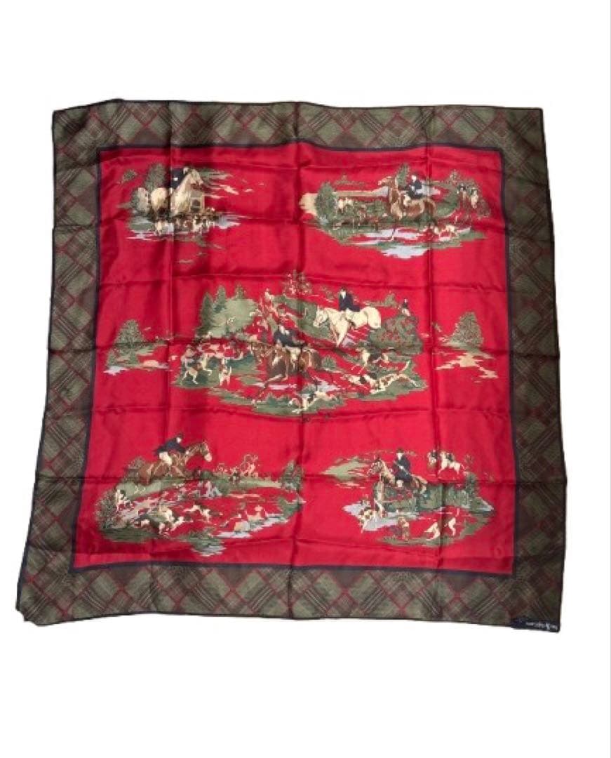 POLO RALPH LAUREN シルク100％ 大判スカーフ 79×79cm