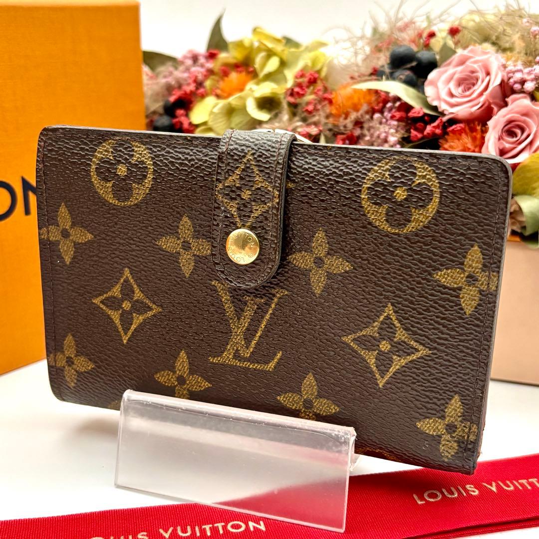 ルイヴィトン モノグラム ヴィエノワ がま口 小型 二つ折り 財布