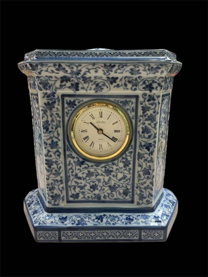 置時計 Ryuho 龍峰窯 古伊万里唐草 陶時計 陶器製 - メルカリ