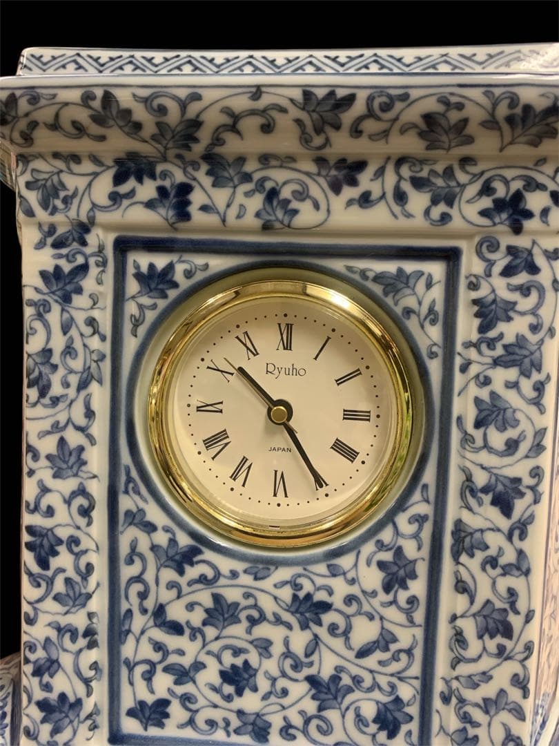 置時計 Ryuho 龍峰窯 古伊万里唐草 陶時計 陶器製 - メルカリ