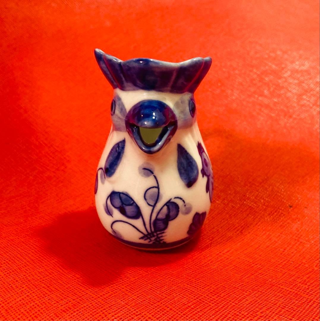 イタリア製 陶器 花瓶 フラワーベース ニワトリ フラワー 花柄