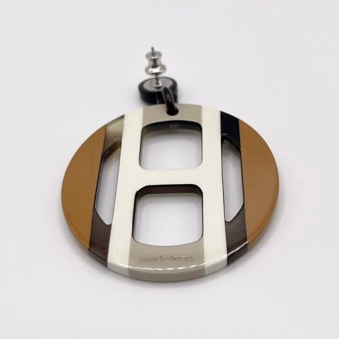 HERMES】Hエキップ ピアス (片耳用/シングル) バッファローホーン