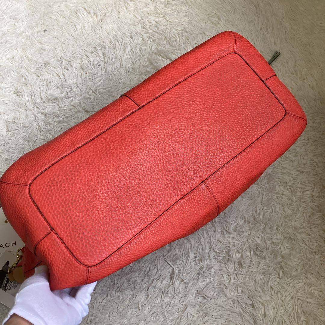 美品 COACH コーチ 特大 トート オレンジ ショルダーバッグ