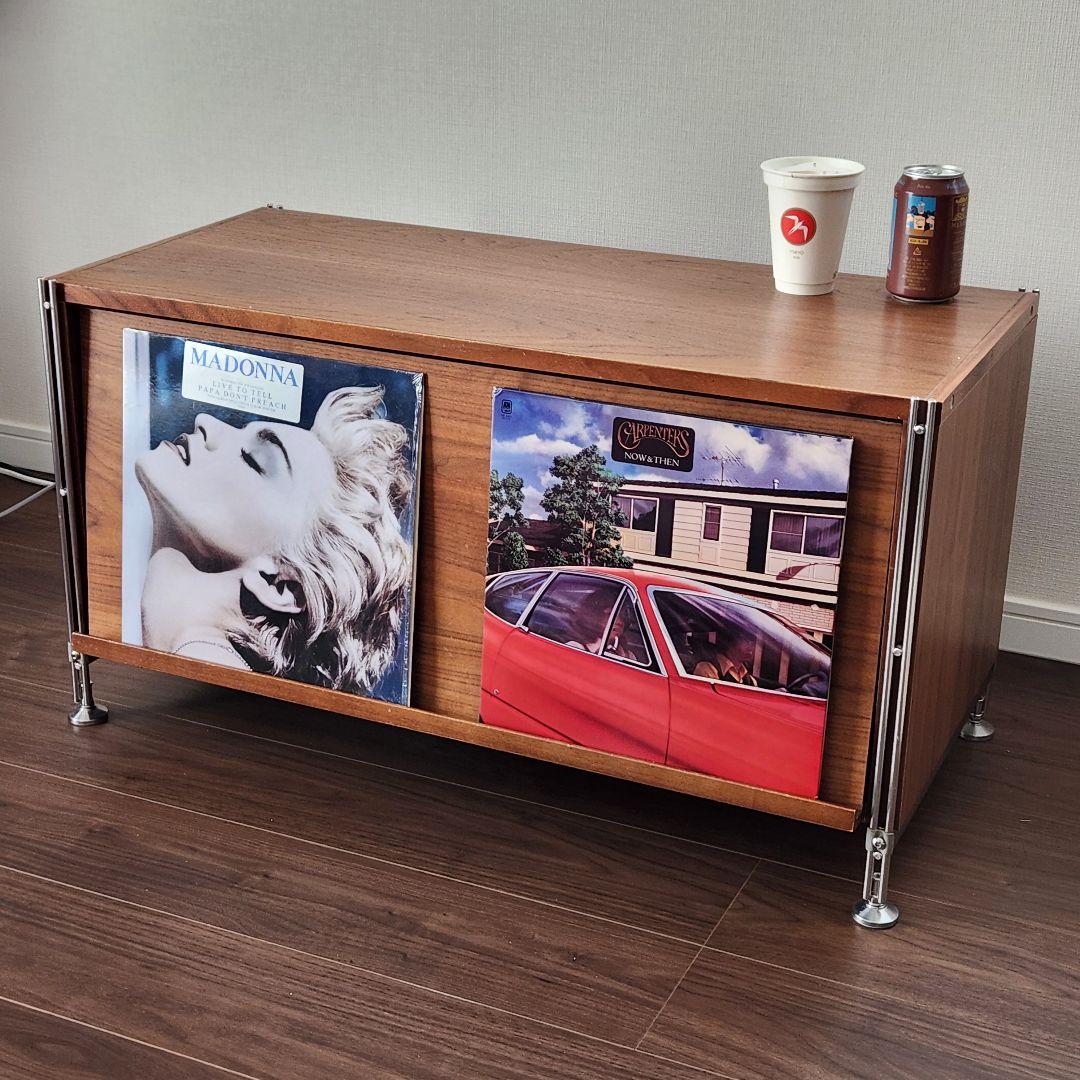 木製 ラック レコード テレビ台 便利家具 北欧 フラップ扉 無印 非売