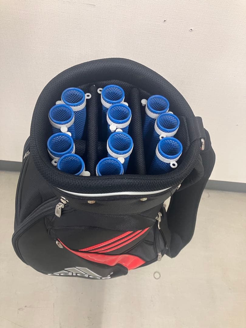 adidas ゴルフキャディーバック 黒赤アデダス