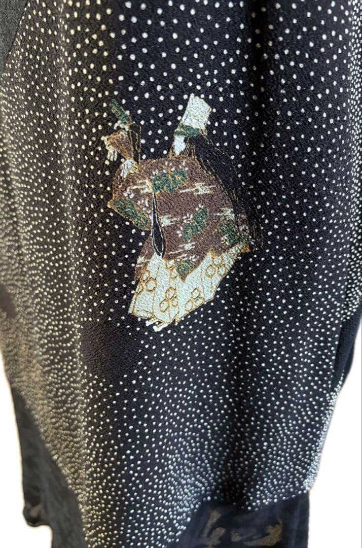 詩仙堂　可愛い能舞柄　袖無しワンピース　能舞柄上着セット　上着大末さんタグ