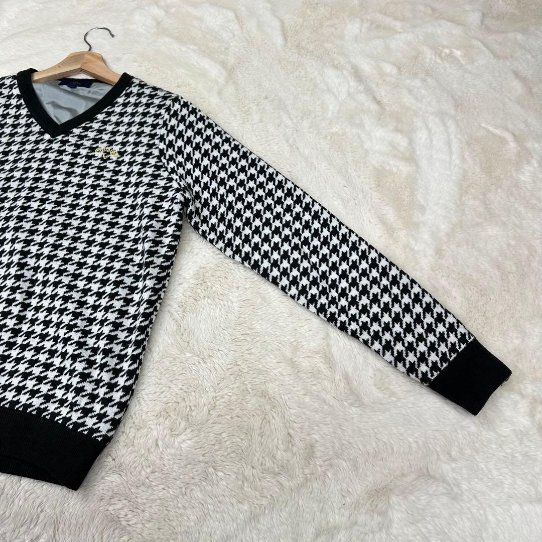 ✨美品✨キャロウェイ ゴルフ ニット セーター 千鳥格子 裏地付き 防風