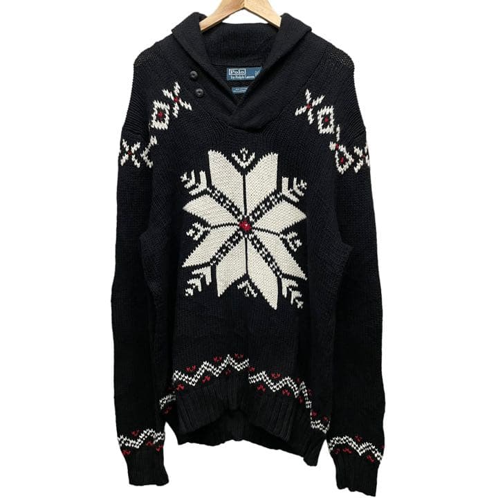 90s ラルフローレン カシミヤ混 ショールカラーニットセーター 窪塚