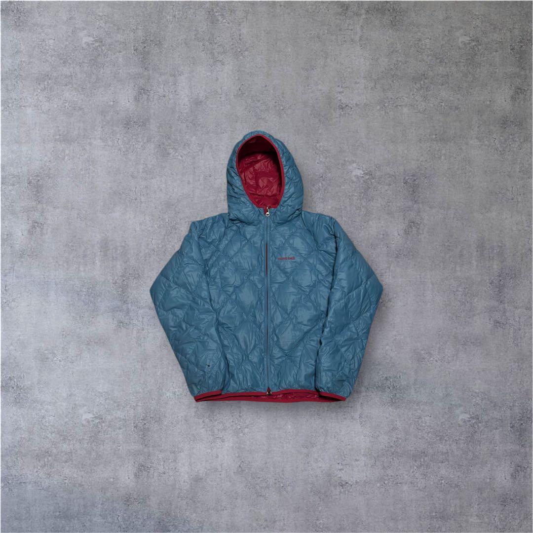 希少❗️】mont-bell ダウン キルティング リバーシブル 水色/赤