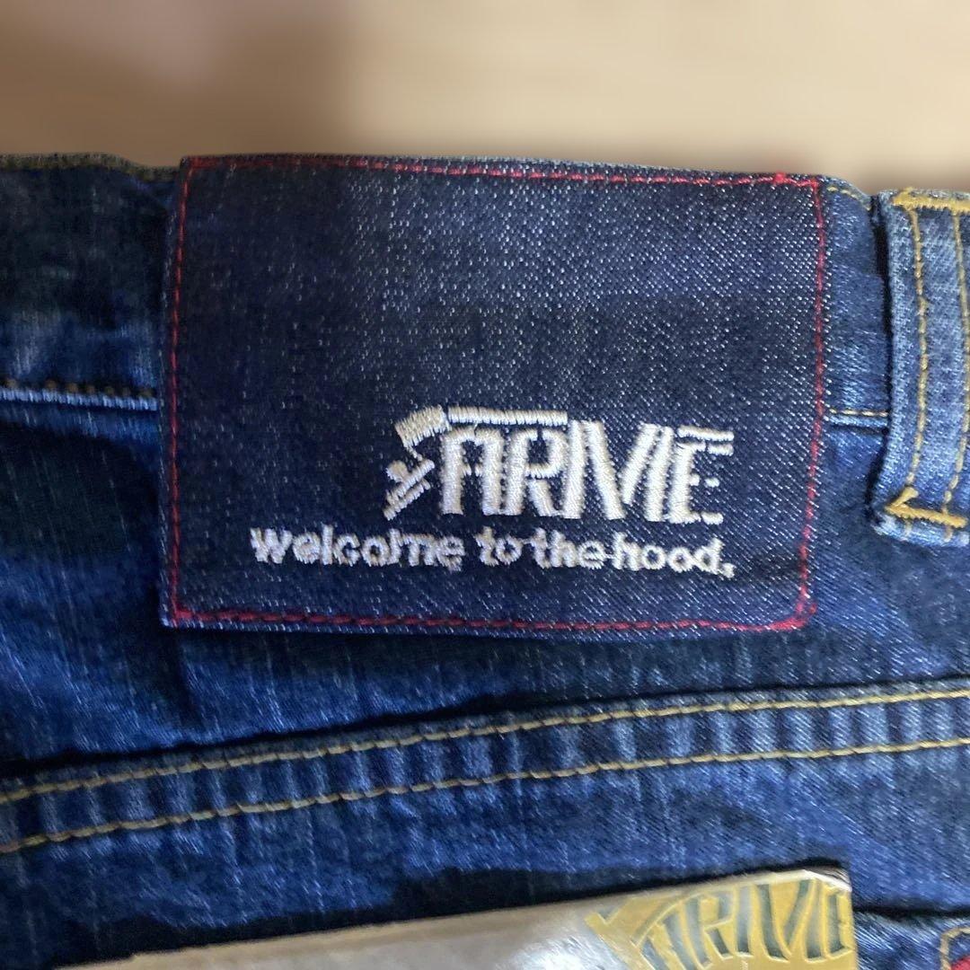 ARME 銃 ピストル ワッペン 刺繍 ワイドデニムパンツ サイズ32